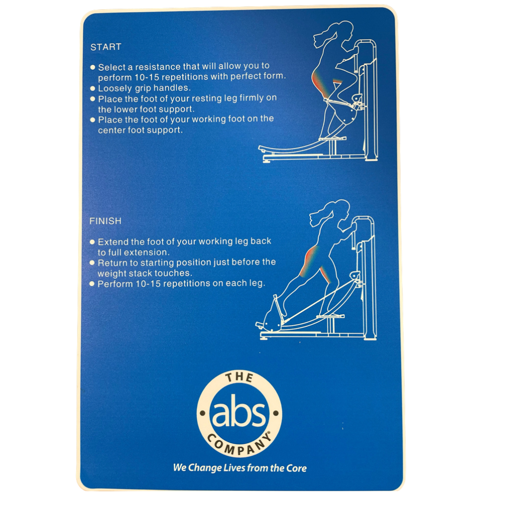 Instruction Sticker for the Glute Coaster TL